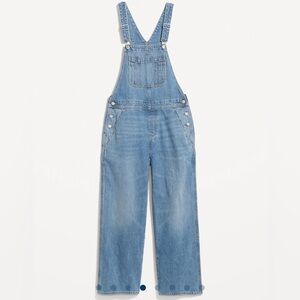 Baggy Wide-Leg Jean Overalls